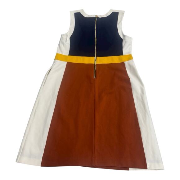 TORY BURCH XL Mya Navy Copper Colorblock Stretch Ponte Knit Sheath Dress - Picture 8 of 8